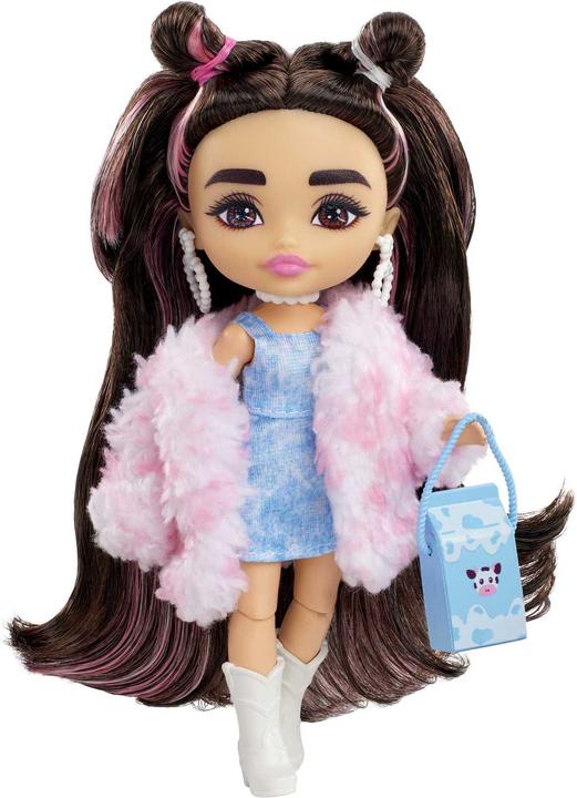 Actual product image Barbie Extra Mini Doll - Cow Print Furry Jacket