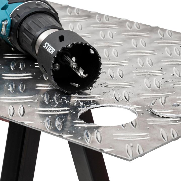 Actual product image Stier HSS-Co8 bi-metal hole saw set, 21-piece, 19 - 121 x 44 mm (121 mm)