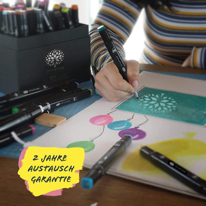Actual product image OfficeTree Twin marker (Black, 80 x)