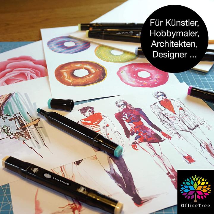 Actual product image OfficeTree Twin marker (Black, 80 x)