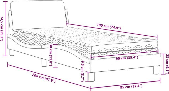 Actual product image VidaXL Khloe (90 x 190 cm)