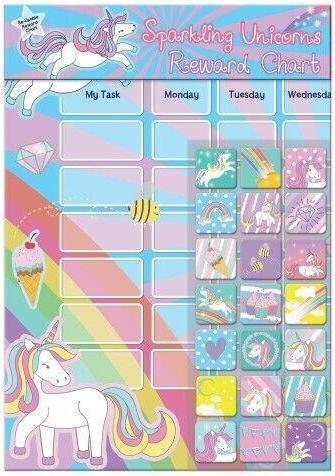 Produktbild Paper Projects Einhorn BelohnungsstickerTabelle 56erPack Folie Karton Wiederverwendbar