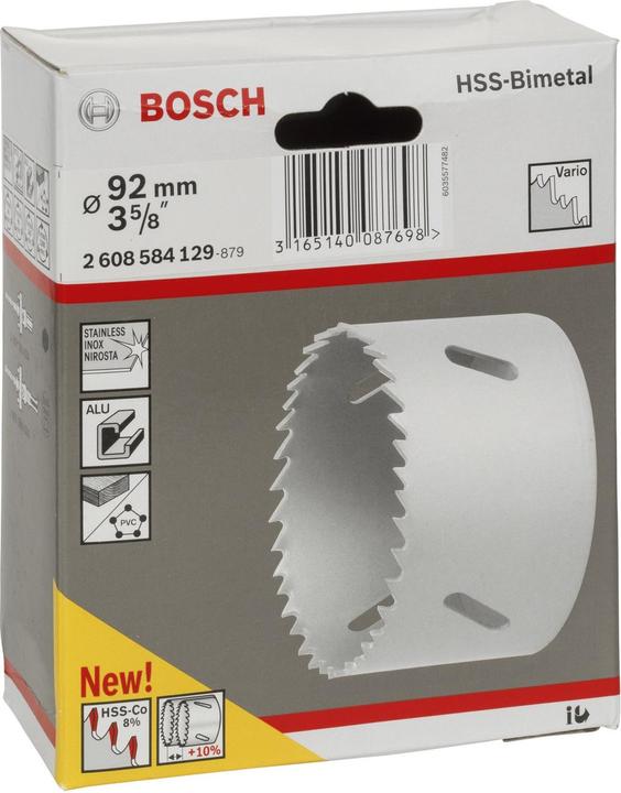 Produktbild Bosch Professional Zubehör Lochsäge HSS-Bimetall für Standardadapter, 92 mm, 3 5/8-Zoll (92 mm)