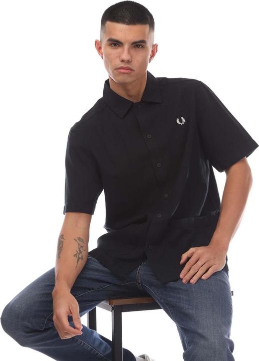 Actual product image Fred Perry Mens Panel Linen Shirt (S)