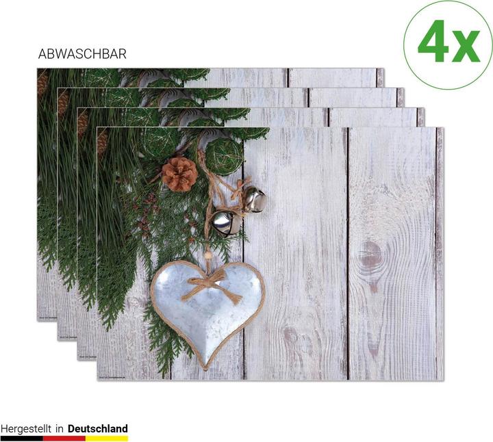 CoverYourDesk Tischset Herzanhänger an Zweig