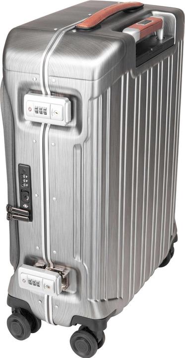 Actual product image Piquadro PQ-Light - Fast-Check Hand Luggage Hard Shell Trolley Black/Leather (37 l, Hand luggage (up to 50 litres))