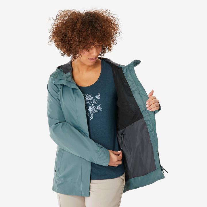 Produktbild Quechua Wanderjacke Damen wasserdicht - NH500 grün (S)