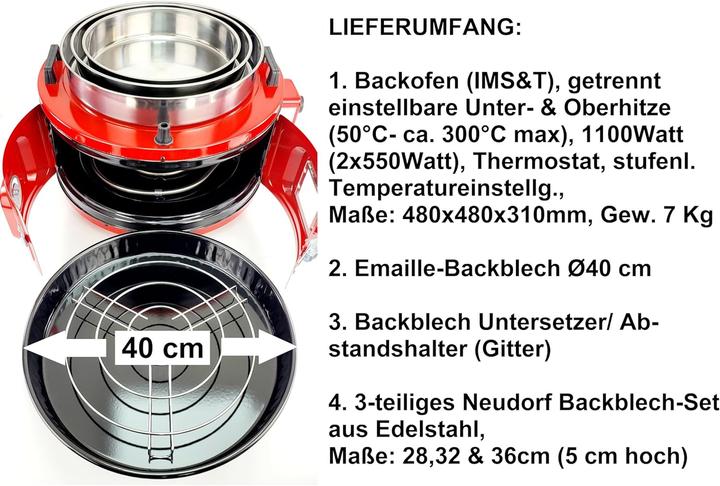 Actual product image Neudorf Mini-Backofen, Rot