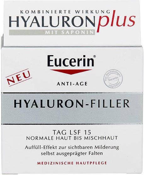 Actual product image Eucerin HYALURON-FILLER Day Care for Normal to Combination Skin (50 ml, Day cream, SPF 15)