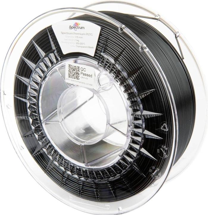 Image du produit Filament PETG transparent noir 1.0kg 1.75mm (PETG, 1.75 mm, 1000 g, Transparent, Noir)