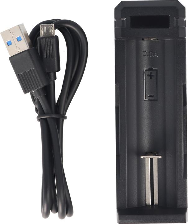 Actual product image Panasonic 18650 battery with protection circuit and fast charger (1 pcs., 18650, 3400 mAh, Battery + charger)
