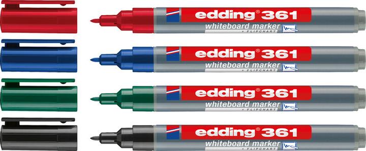 Actual product image Edding 361 whiteboard marker, assorted colours 1.0 mm, 4 pcs. (Multicoloured, 1 mm, 4 x)