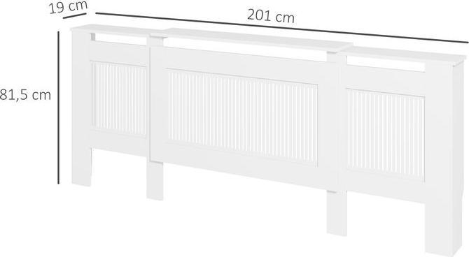 Image du produit Swisshandel24 Heizkörperverkleidung ausziehbar Heizkörperabdeckung mit Ablage, Lamellen Weiss
