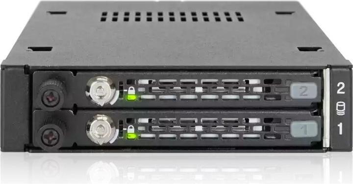 Actual product image Icy Dock MB492SKL-B 3.5in Case 2.5in HDD or SSD SAS SATAIII for industrial systems with dust cover....