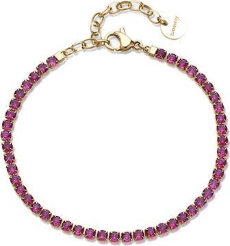 Actual product image Brosway Tennis Gold-Plated Bracelet With Fuchsia Zircons Desideri Bei106