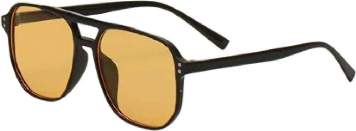 Dema Modische Sonnenbrille Pilotenstil Doppelsteg Damen und Herren Vintage Schwarz/Gelb