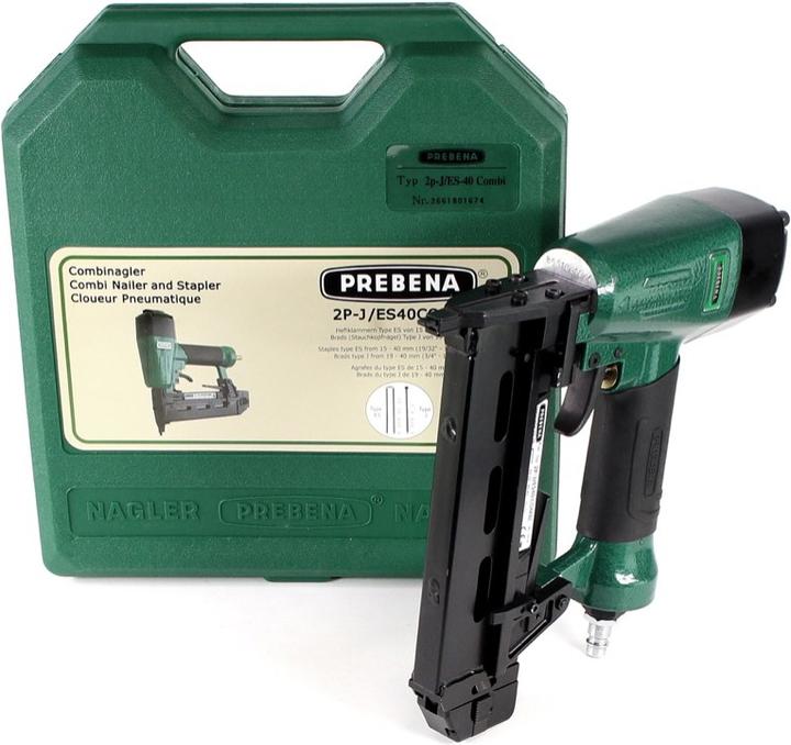 Produktbild Prebena Druckluftnagler 2P-J/ES 40 COMBI 5 bis 7 Bar - im Transportkoffer