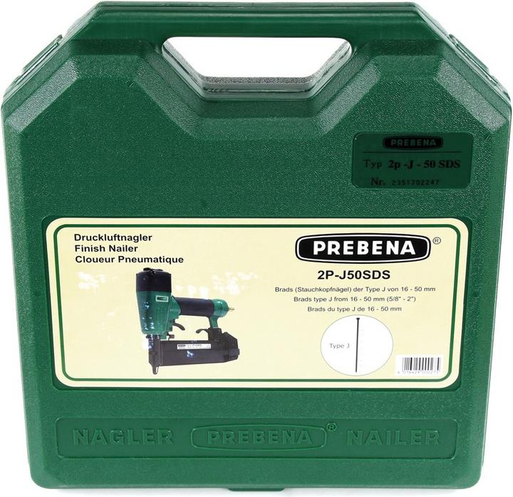Produktbild Prebena 2P-J50SDS Luftdruck Druckluftnagler 5-7 bar im Transportkoffer