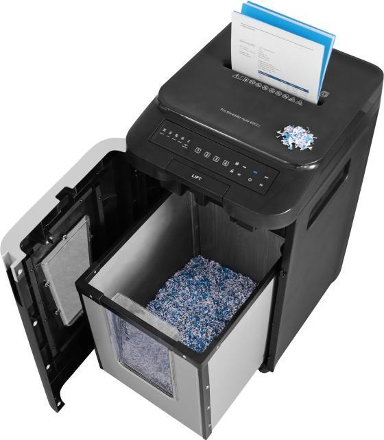 Actual product image HP Pro Shredder Auto 400CC document shredder with particle cut P-4, 4 x 12 mm, up to 400 sheets, black (Particle cut)