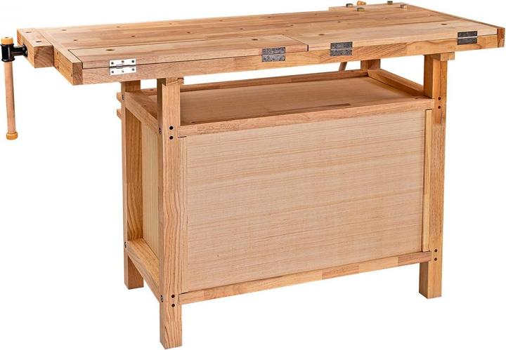 Produktbild Dema Hobelbank Werkbank Vollholz 125x50x85cm (50 cm, 125 cm)