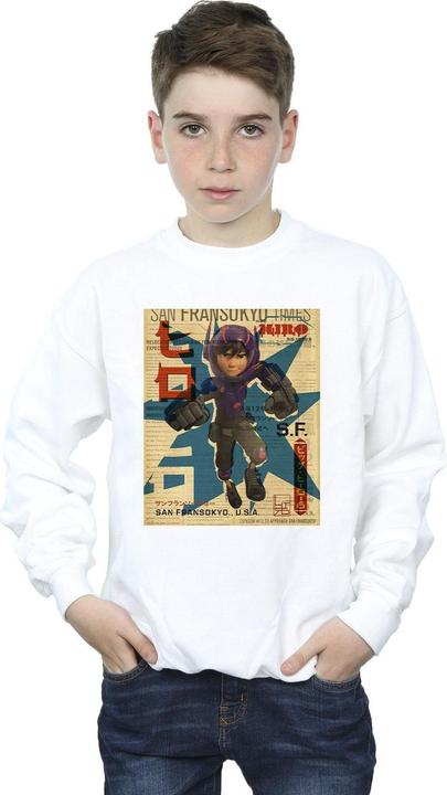 Actual product image Disney Boys Big Hero 6 Baymax Hiro Newspaper Sweatshirt (152, 158)