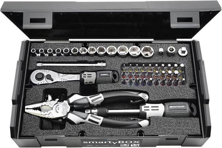 Actual product image Matador Socket set smartyBOX S1, universal, 61 pcs, 1/4: 4-14 mm + bit set