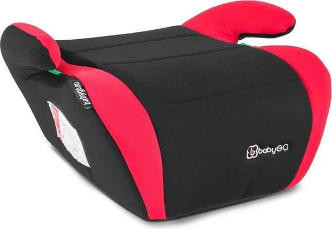 BabyGo - Sitzerhöhung BOOSTER i-Size - schwarz/rot (Kindersitzerhöhung, ECE R129/i-Size Norm)