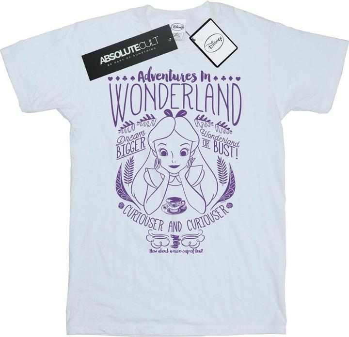 Actual product image Disney Womens/Ladies Alice In Wonderland Adventures In Wonderland Cotton Boyfriend T-Shirt (XXL)