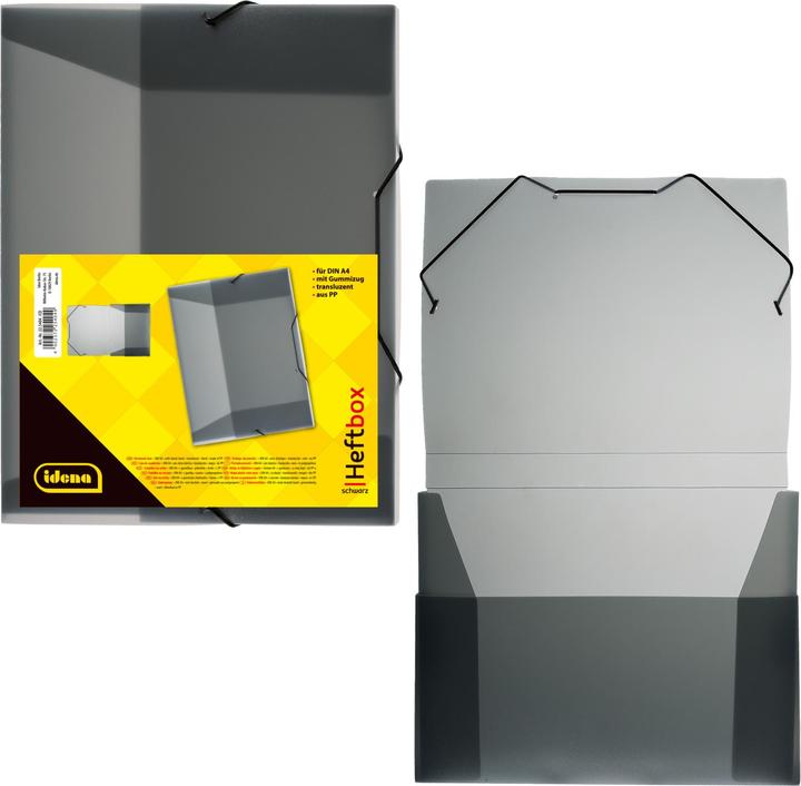 Produktbild Idena Heftbox A4 Gummizug PP transluzent schwarz (A4, 1 x)