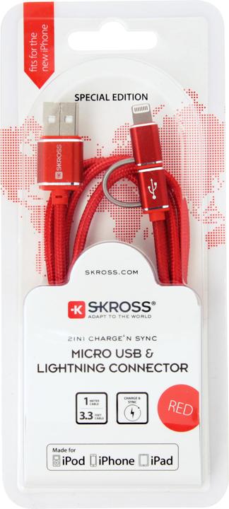 Actual product image Skross 2in1 - Charge'n Sync cable (1 m, USB 2.0)