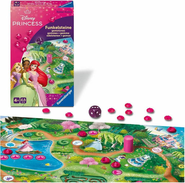 Immagine prodotto Ravensburger 24708 - Pietre scintillanti della Principessa Disney - Gioco di corsa e raccolta per 2 o 4 bambini (Spagnolo, Tedesco, Inglese, Francese, Italiano, Olandese)