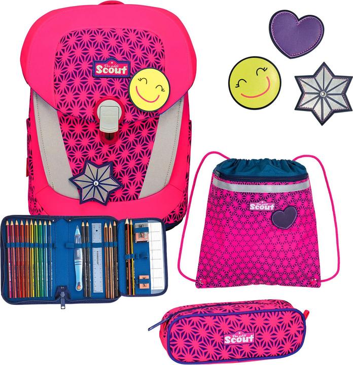 Scout Sunny II Neon Safety Schulranzen-Set 4-teilig (22 l)