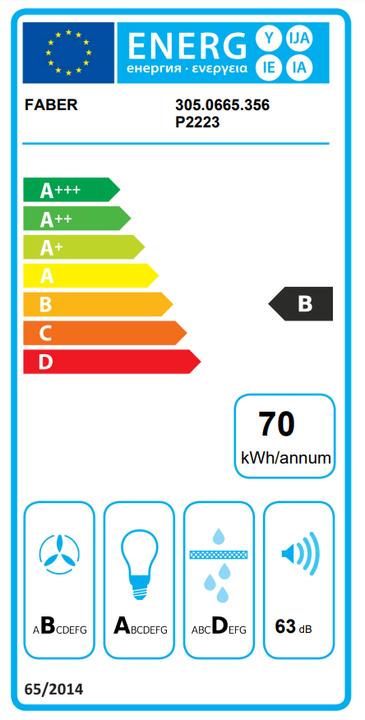Energy Label INKA LUX EVO BK Matinis A70