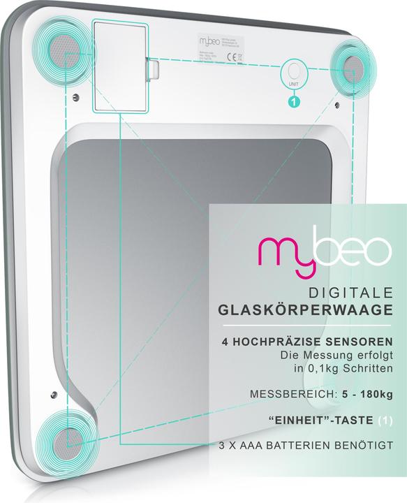 Produktbild Mybeo Digital Personen Körperwaage (180 kg)