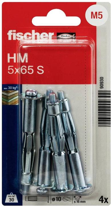 Productafbeelding Fischer SB holteplug met schroef HM 5x65 (4 Pcs.)