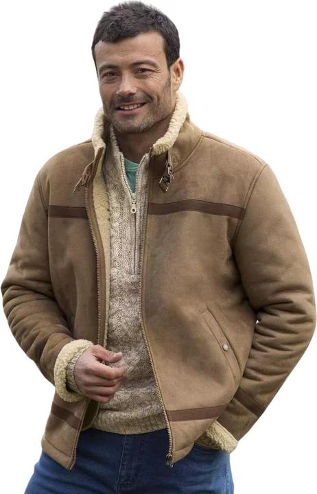 Produktbild Atlas For Men Gefütterte jacke aus Kunstwildleder mit Sherpa (3XL)