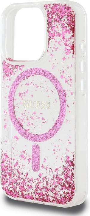 Produktbild Guess HC Resin Bottom Glitter MagSafe Case for iPhone 16 Pro Max - Pink (Apple iPhone 16 Pro Max)
