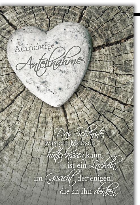 Braun + Company Carte de deuil coeur sur bois 11.5 x 17 cm (1 pcs)