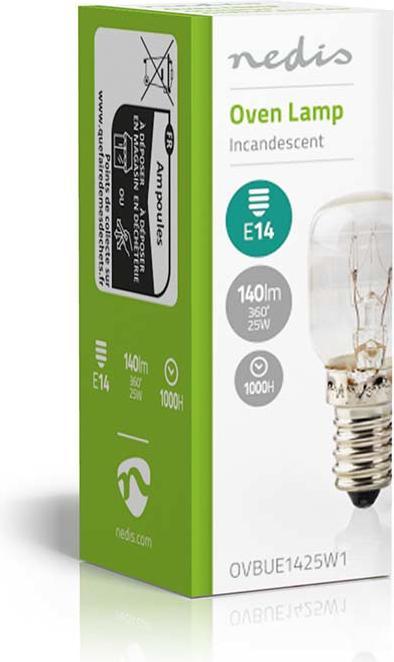 Produktbild Nedis Glühbirne für den Ofen | 25 W | E14 | Glühend | Energieklasse: E | T25 (E14, 25 W, 140 lm, 1 x, G)