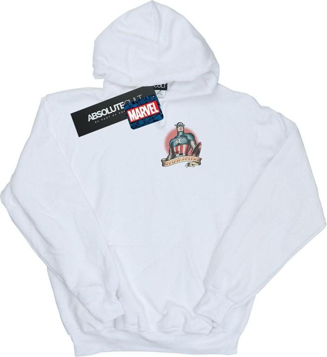 Captain America Tattoo Breast Print Kapuzenpullover