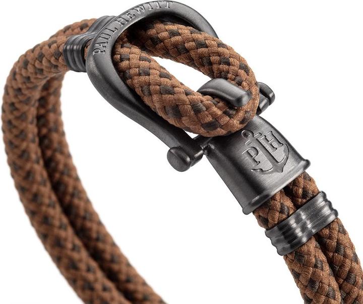 Produktbild Paul Hewitt Phinity Shackle Bracelet Gun Metal Nylon Camel Olive (18 cm, Nylon, Edelstahl)