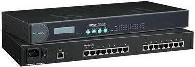 Image du produit Moxa NPORT 5610-16 - Serveur de périphériques à monter en rack avec 16 ports RS-232, connexions RJ45 et