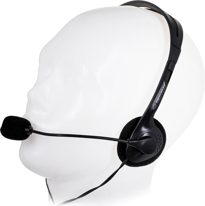 Produktbild Esperanza EH102 Kopfhörer & Headset Kabelgebunden Kopfband Anrufe/Musik Schwarz (Kabelgebunden)