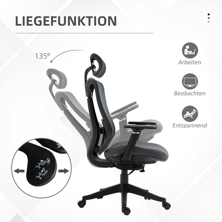 Image du produit Vinsetto Chaise de bureau avec appui-tête réglable