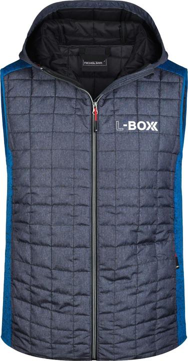 Produktbild L-Boxx Herren Hybrid Strickfleece Gilet Weste - royal melange / anthracite melange Grösse XL (XL)