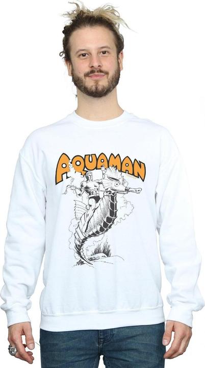 Actual product image Mens Aquaman Mono Action Pose Sweatshirt (L)