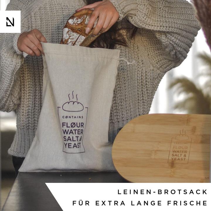 Actual product image Lars Nysøm Metal Bread Box with Linen Bread Bag