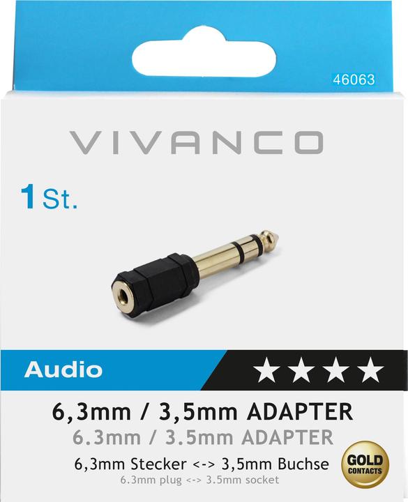 Image du produit Vivanco Adaptateur audio (Adaptateur jack)