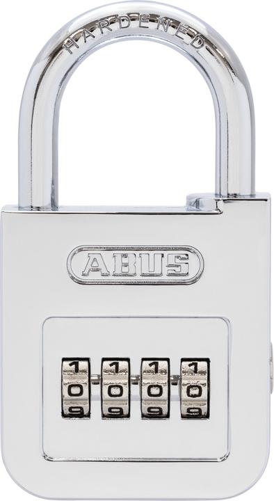 Abus Cadenas à combinaison 160/50 - Cadenas en finition chromée brillante - avec code personnalisé.