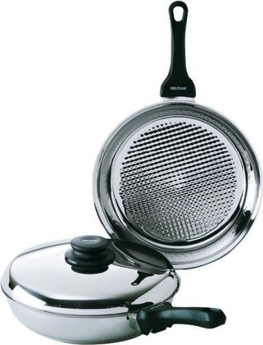 Produktbild Kelomat Grillpfanne rund mit Deckel (24 cm, Bratpfanne, Edelstahl)